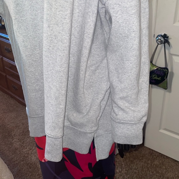 Time and Tru Grey Oversized Sweat Shirt Sweater Size 12-14 Turtleneck Flannel - Picture 3 of 7